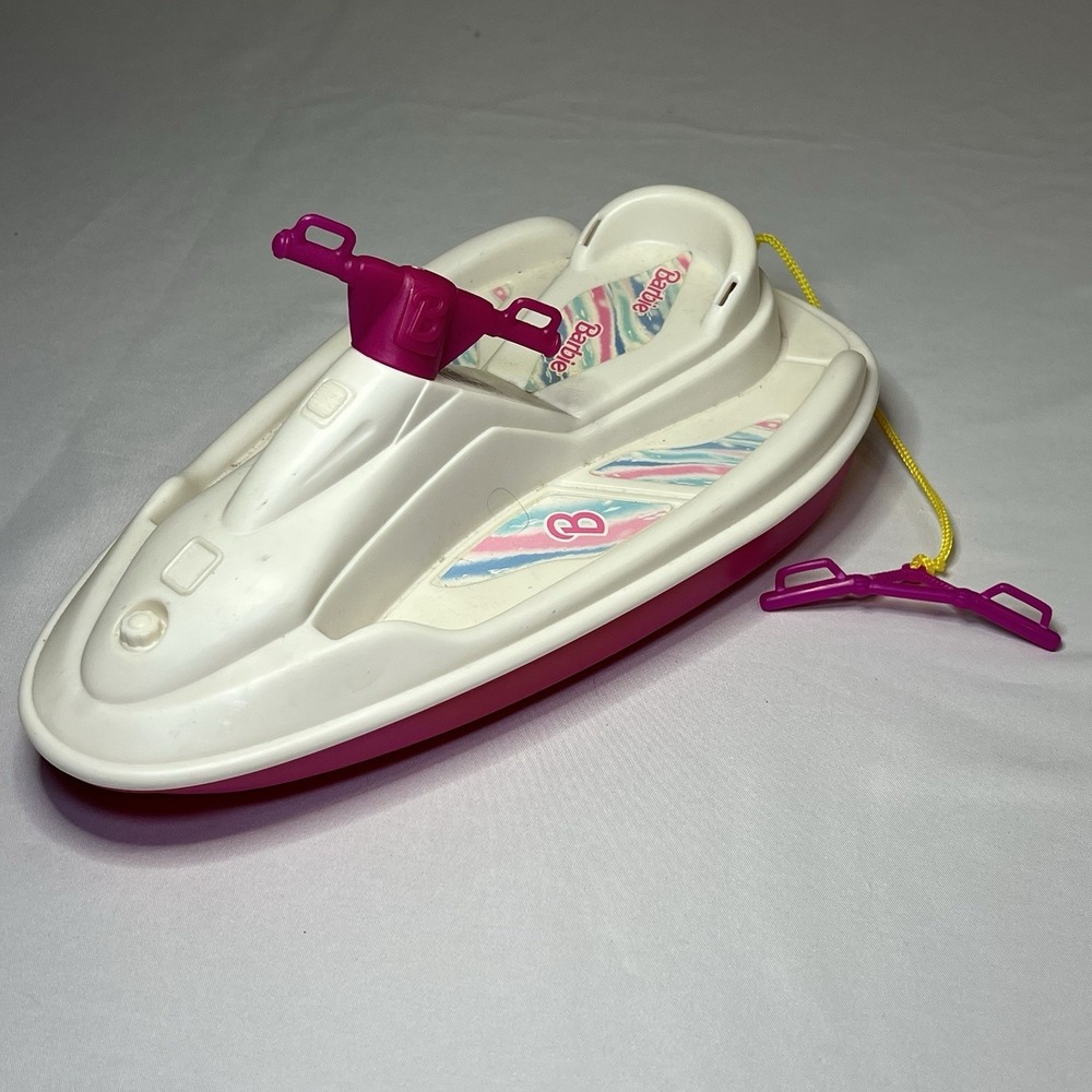 VTG 1997 Mattel Barbieβ Wave Runner Jet Ski Vehicle Water Toy Pink & White